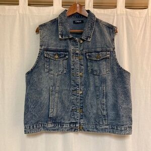 CiMuk Stonewashed Blue Jean Vest Womens XL